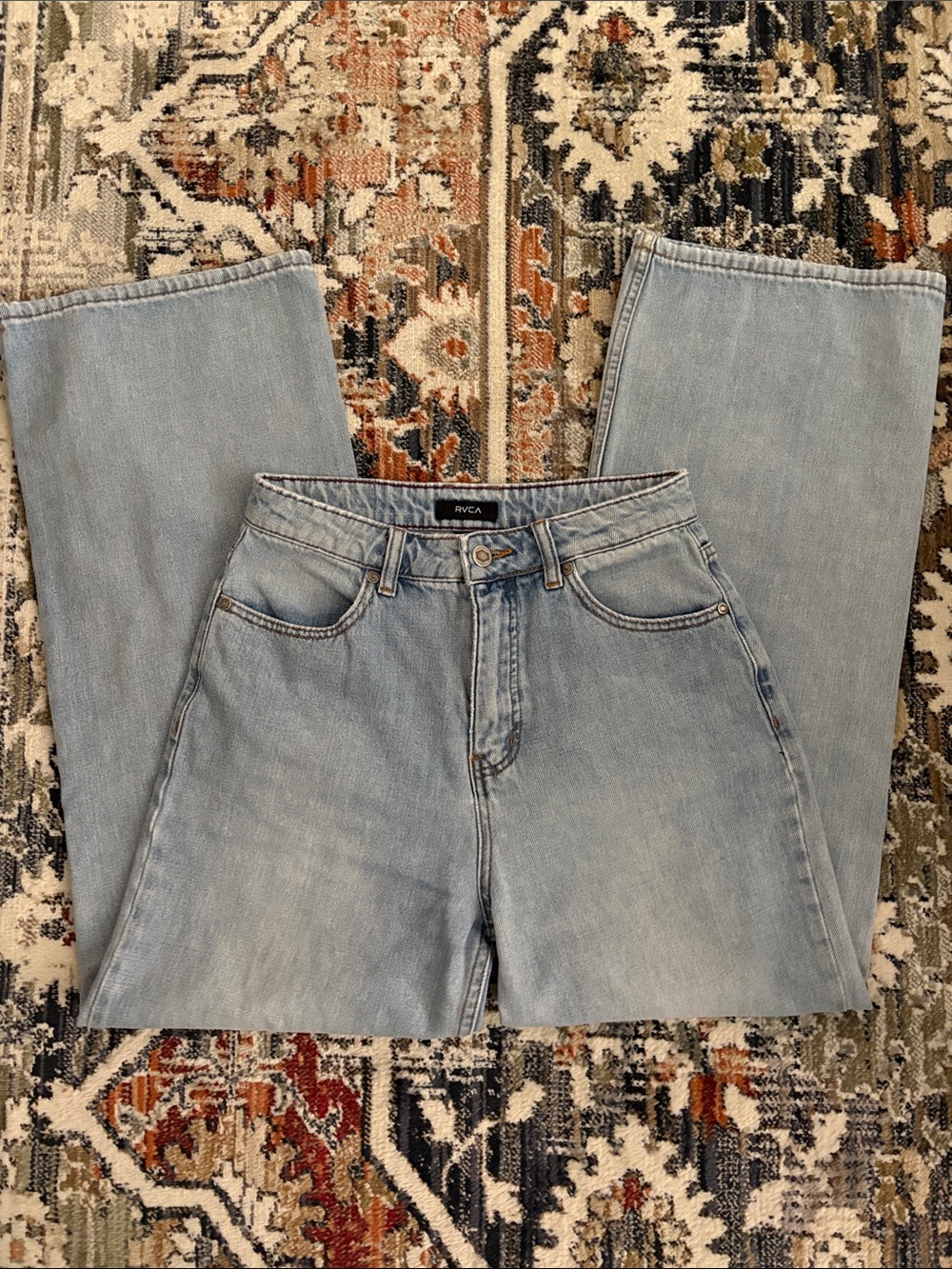 RVCA Coco Size 26 High Rise Wide Leg Light Wash